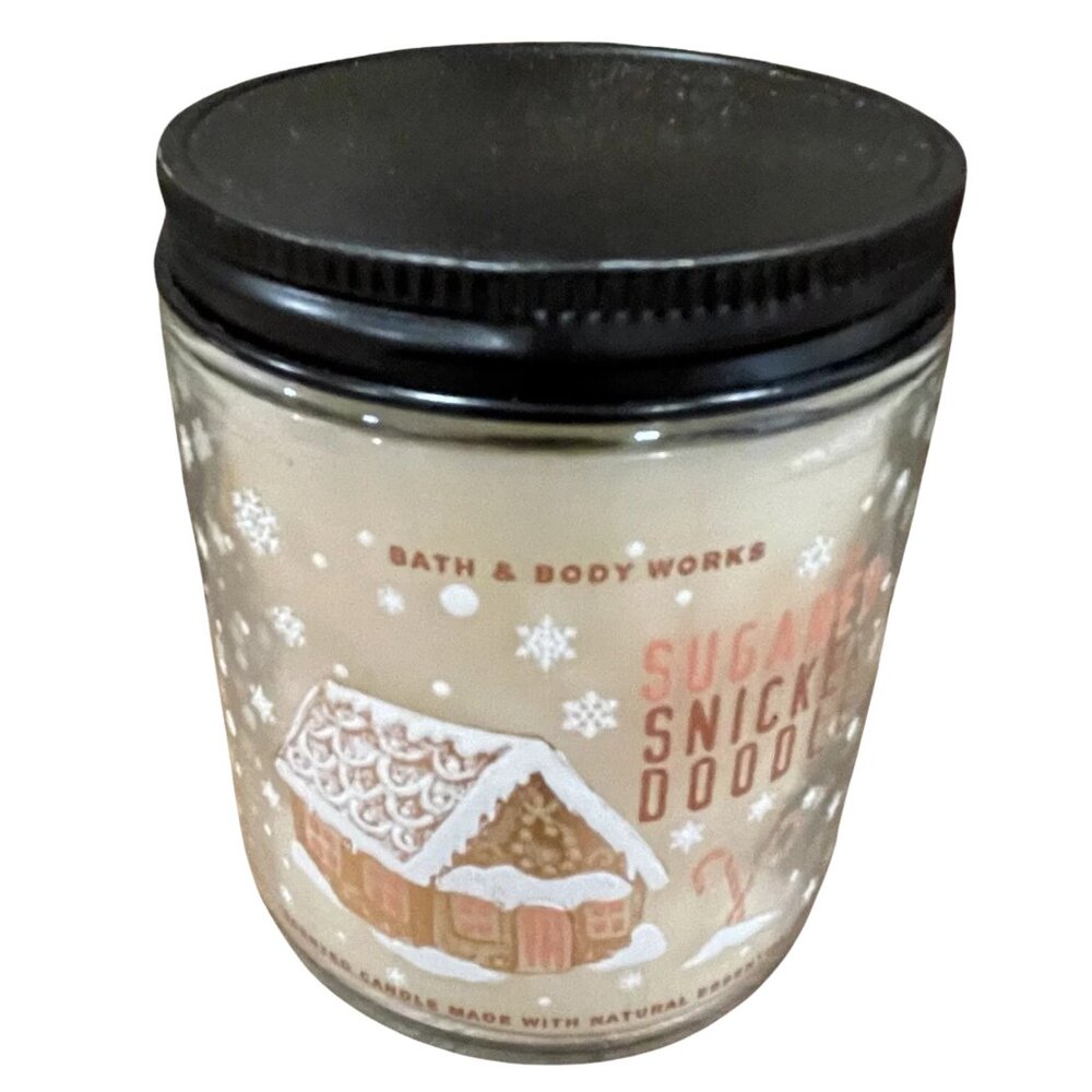 Bath & Body Works Sugared Snicker Doodle Candle Jar 7 oz Soy Essential Oils NEW